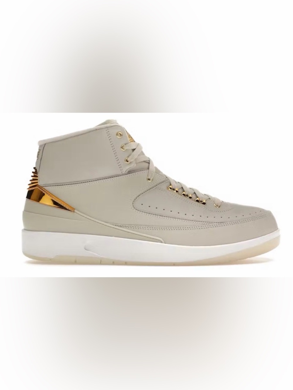 Air Jordan 2 Retro 54 Youth Size 4 Bone, white and gold